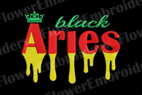Aries Zodiac Embroidery for Holiday Gifts & Decor